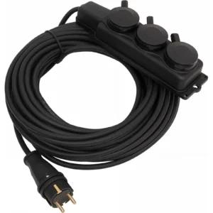 Удлинитель силовой 13 м (3 розетки, Ø 8 мм, морозостойкий, IP44)