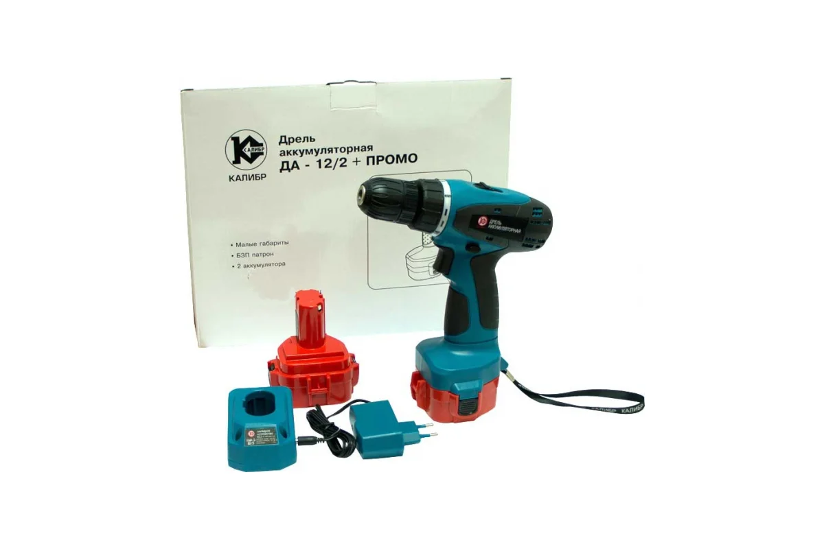 Аккумуляторная дрель-шуруповёрт Калибр ДА-12/2